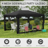 Outsunny 4 x 3m Waterproof Party Tent Gazebo with Zipped Mesh Curtains – Metal Frame, Garden Events