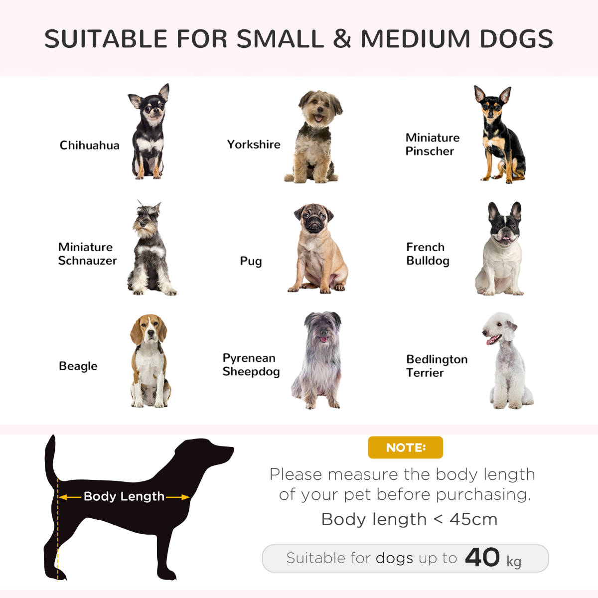 PawHut Elevated Dog Sofa Bed with Washable Cushion & Wooden Legs – Grey, Small & Medium Dogs