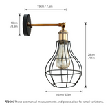 LEDSone Vintage Metal Cage Wall Light with Bulb Included – Modern Wall Sconce for Home Décor, E27