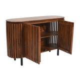 Slatted Mango Wood Large 2 Door Sideboard – Hand-Crafted Solid Mango Cupboard Storage Furniture