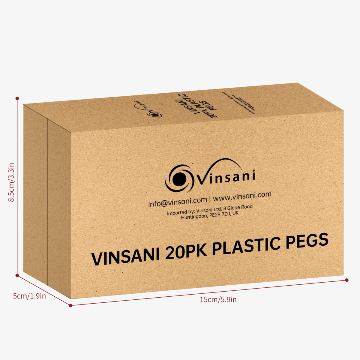 VINSANI 20 Pack Plastic Clothes Pegs – UV-Resistant Black & White Washing Pegs with Stainless Steel Spring
