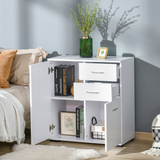 High Gloss 2-Tier Tipping Shoe Cabinet with Slim Profile – Hidden Hallway Shoe Storage, White