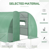 Outsunny 4 x 3m Walk-In Polytunnel Greenhouse with Galvanised Steel Frame & Door – Garden Growing
