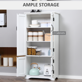 Modern Freestanding Storage Hutch Cabinet with 4 Doors & Adjustable Shelves – Kitchen & Living Room