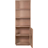 Indus Solid Wood Bookcase with Multiple Shelves – Natural Grain Storage & Display for Living Room or Study