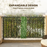 Outsunny 2-Piece Artificial Eucalyptus Hedge Trellis Screen, 4m², 2 x 1m Panels – Garden Privacy, Green