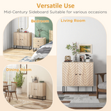 Embossed Arrow Storage Cabinet with Adjustable Shelf, Metal Frame & Handles – Versatile Home Storage