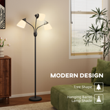 HOMCOM Arc Tree Floor Lamp, 3 Colour Temps – Black