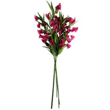 Leaf Pack of 6 Trumpet Artificial Flower Stems, 100cm with Silk Flowers and Wired Stems, Fuchsia Pink