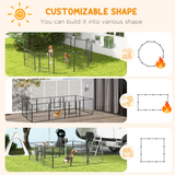 PawHut Heavy Duty Puppy Play Pen with 12 Panels and 2 Lockable Doors – Indoor Outdoor Pet Exercise Pen, Grey