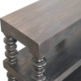 Artisan Furniture Solid Wood Spindle Shelf Console with 2 Open Slots – Hallway Console or Bookshelf, Dark Brown