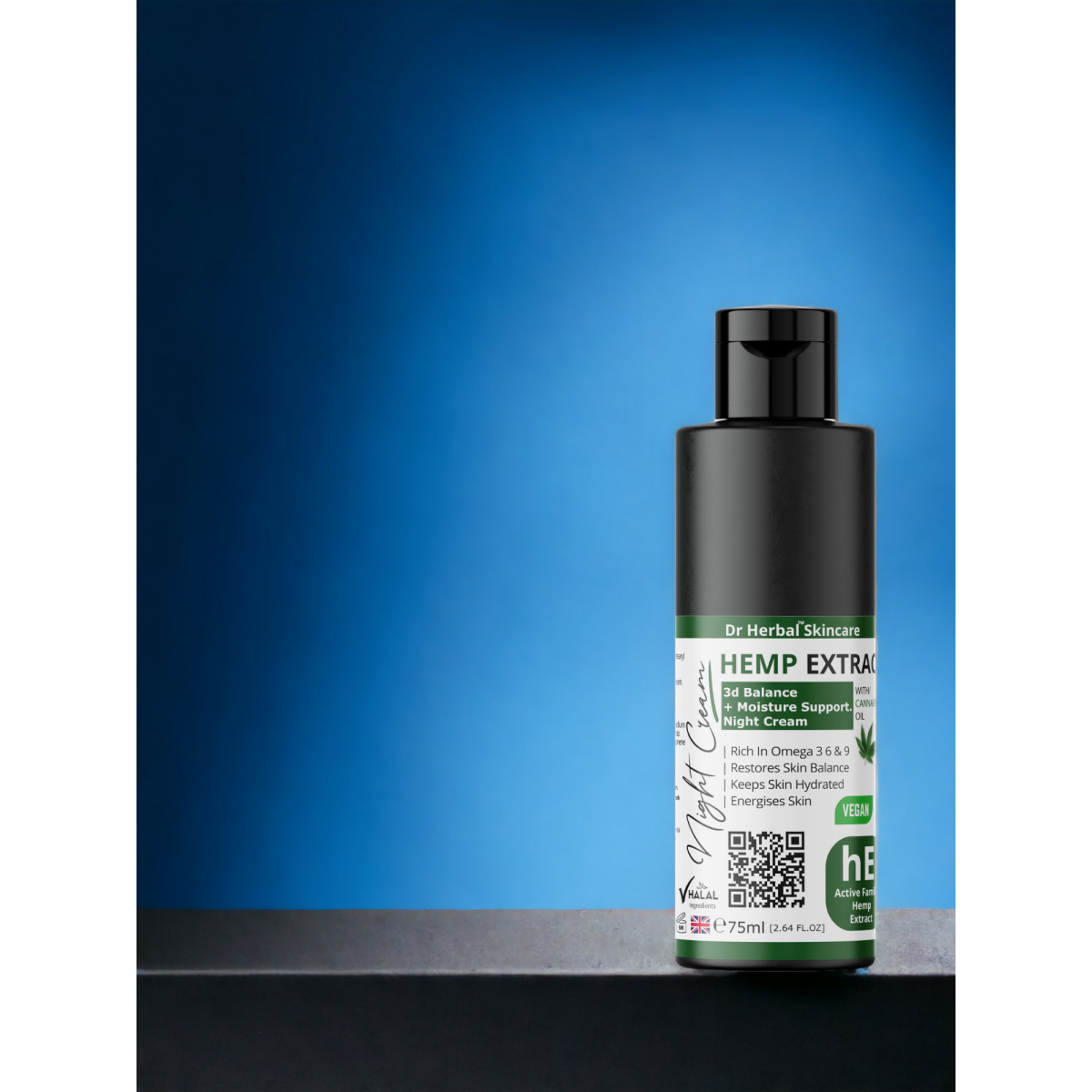 Dr Herbal Night Cream 75ml with Caffeine, Aloe Vera, Shea Butter & Botanical Extracts – Overnight Hydration