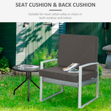 Outsunny Outdoor Seat and Back Cushion Set – Replacement Garden Chair Cushions, Dark Grey