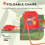 Outsunny Kids Bistro Table and Chair Set with Cowboy Theme, Adjustable Parasol – Outdoor Play Set