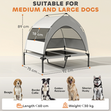Elevated Dog Bed with Removable Three-Sided Canopy & Storage Bag – Breathable Pet House for Medium to Large Dogs