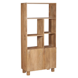 Austin Solid Wood Bookcase with Multiple Shelves – Natural Grain Storage & Display Unit for Any Room