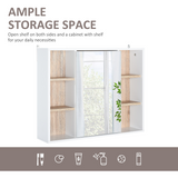 HOMCOM Wall Mounted Bathroom Cabinet with Mirrored Door and Adjustable Shelf – Space-Saving Storage