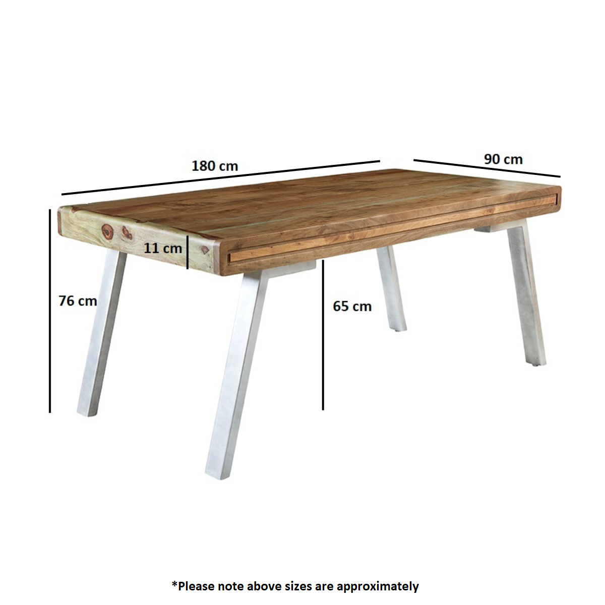 Aspen Large Hand-Crafted Dining Table – Retro-Inspired Family Table for Dining Rooms & Kitchens