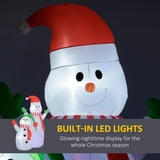 Outsunny 8ft Inflatable Christmas Snowman Family with Rotating LED Lights – Garden & Porch Decoration