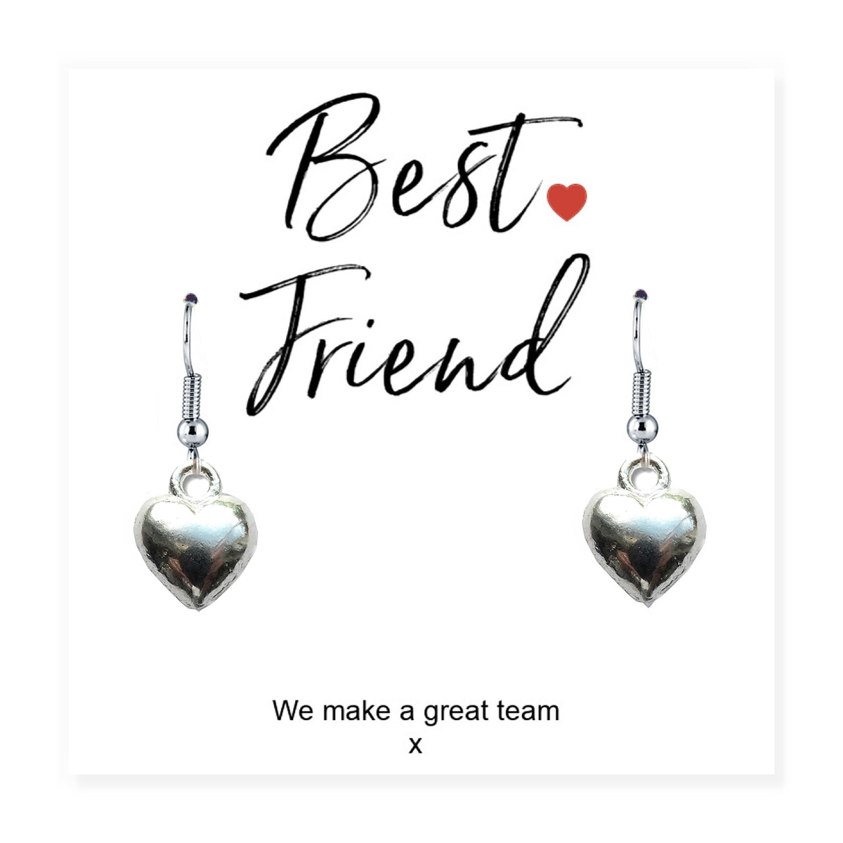 Aye Do Gifts Small Best Friend Gift Hamper with Heart Earrings, Vanilla Candle & Milk Chocolate Hearts