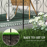 Outsunny 5 Piece Decorative Metal Garden Fencing, Border Edging with Heart Scrollwork – 305 x 81 cm, Black