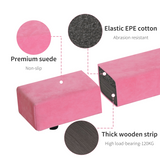 HOMCOM Foldable Gymnastics Balance Beam Trainer, 2.4m Suede Beam with 10cm Wide Top – Home Practice, Pink