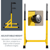 HOMCOM Dip Station Power Tower with 10 Height Levels & Foam Grips – Steel Parallel Bars for Home Gym, 100kg Capacity
