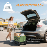 Folding Hand Truck with 41L Cargo Bag, 60kg Capacity & Telescoping Handle – Garden Cart Trolley, Green