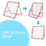 HOMCOM Football Rebounder Net with Adjustable Angle & 20 Elastic Cords – Kids & Adults Training Goal