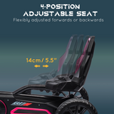 HOMCOM Kids Pedal Go Kart with Adjustable Seat, Handbrake and EVA Wheels – Ride-On for Ages 3-8, Pink