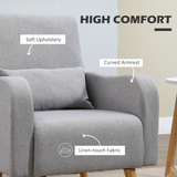Close-up of the linen-look upholstery on the HOMCOM accent chair