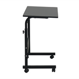 Removable P2 Chipboard & Steel Side Table with Adjustable Height – Home & Office, Black, 80 x 40 cm