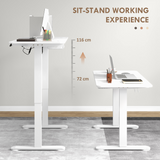 Vinsetto Electric Standing Desk 120 x 60cm with Four Memory Presets, Height Adjustable Sit-Stand – Home Office Desk, White