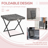 Outsunny Folding Square Rattan Coffee Table with Steel Frame – Compact Bistro Table for Balcony and Garden