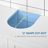 kleankin Under Sink Bathroom Cabinet with 2 Slatted Doors and Movable Shelf – Vanity Unit, White MDF