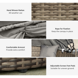 Outsunny Rattan Day Bed Set in garden setting