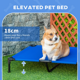 PAWHUT Elevated Pet Bed with Metal Frame – Foldable Cooling Cot for Dogs and Cats, Indoor and Outdoor