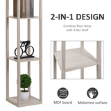 Storage Shelf Floor Lamp – White & Oak