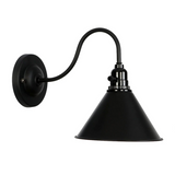 LEDSone Black Cone Industrial Cage Wall Light – Rustic Iron Wall Lamp with E27 Holder
