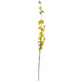 Leaf 100cm Artificial Blossom Spray Stem with Silk and Plastic Flowers – Wired Stem, Yellow