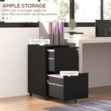 Vinsetto 2 Drawer Lockable Steel File Cabinet with Hanging Bar – Secure Home Office Storage