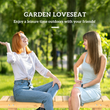 Outsunny 2-Seater Solid Fir Wood Garden Bench – Weather Resistant Outdoor Patio Seat with Foot Rest
