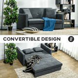 HOMCOM 2 Seater Sofa Bed with Hidden Storage & 2 Cushions – Convertible Loveseat for Guests & Small Homes