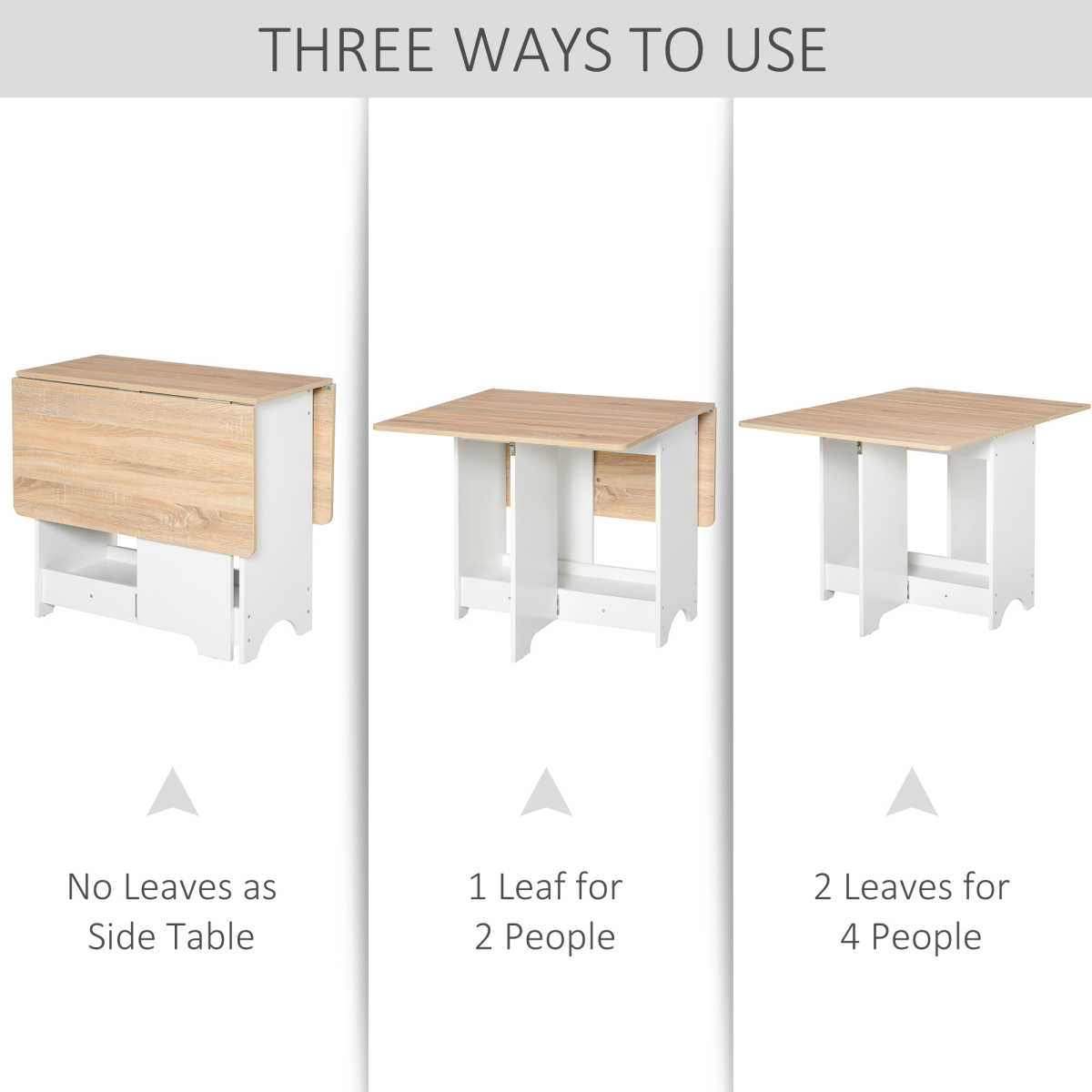 Drop Leaf Dining Table & Folding Desk with Storage Shelf – Space-Saving Table for Small Homes