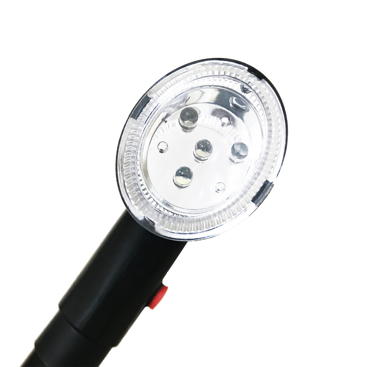 Folding Walking Stick with LED Light & Alarm, 5-Level Adjustable Height – Camping & Hiking Cane with 4-Foot Base