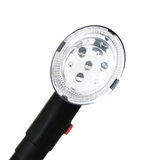 Folding Walking Stick with LED Light & Alarm, 5-Level Adjustable Height – Camping & Hiking Cane with 4-Foot Base