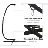 Outsunny Heavy Duty Metal C-Stand for Hammock Chair with 360° Rotation – Indoor or Outdoor, Stand Only