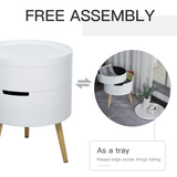 HOMCOM 3-Part Side Table with Detachable Top and Storage – Coffee Table, End Table & Nightstand, White