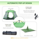 Outsunny 6 Person Pop-Up Camping Tent with 2 Doors, Mesh Windows & Carry Bag – 2000mm Waterproof Family Tent