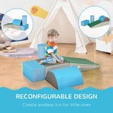 Soft Foam Indoor Play Equipment Set, 5 Climbing & Crawling Blocks for Infants and Toddlers – Multi-Colour